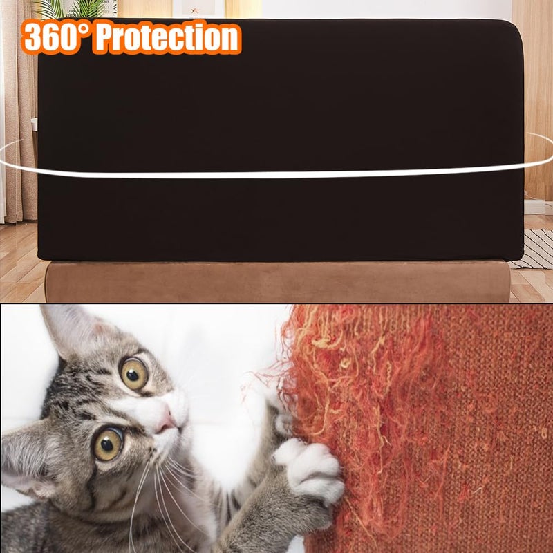 WOMACO Stretch Bed Headboard Slipcover 180 GSM Thick Fabric Solid Color Dustproof Bed Head Protector Cover for Bedroom DÃ©cor (Dark Coffee, 47-55") - Image 3